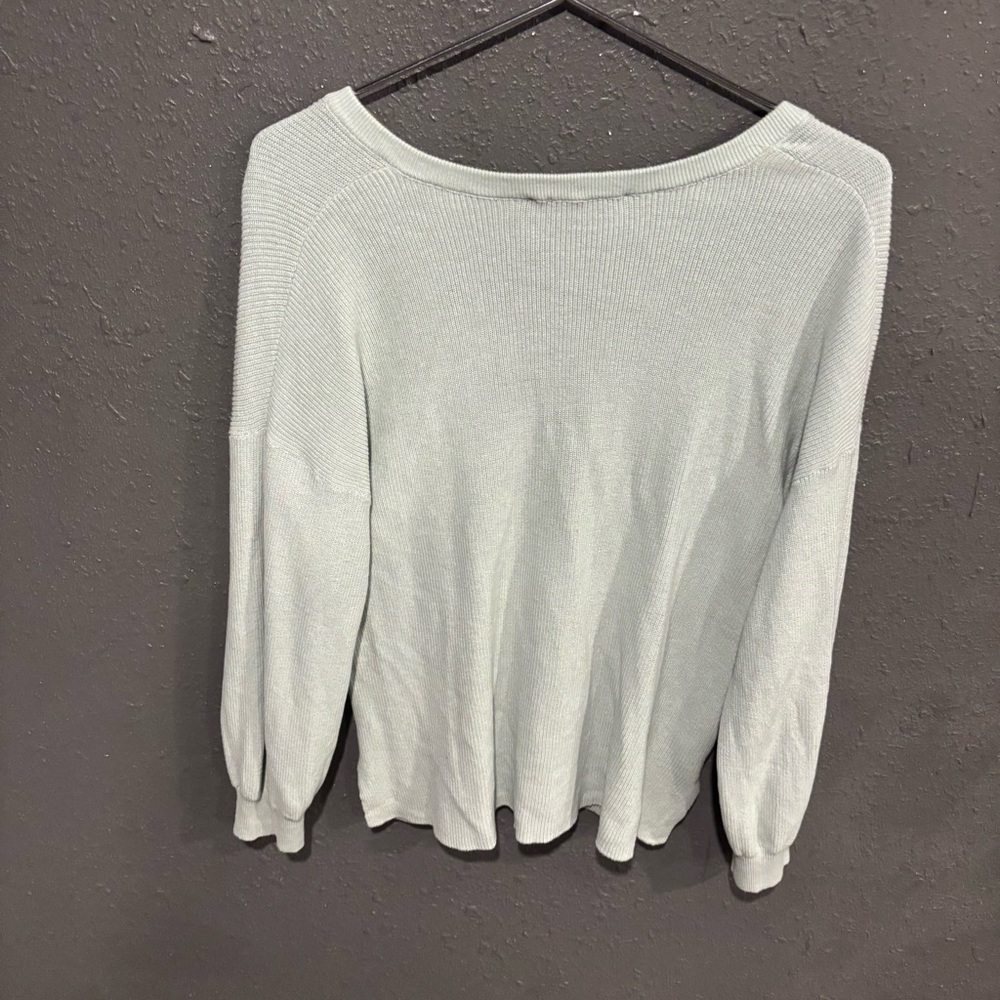 LOFT Women's Soft Blue V-Neck Sweatshirt - Picture 5 of 5